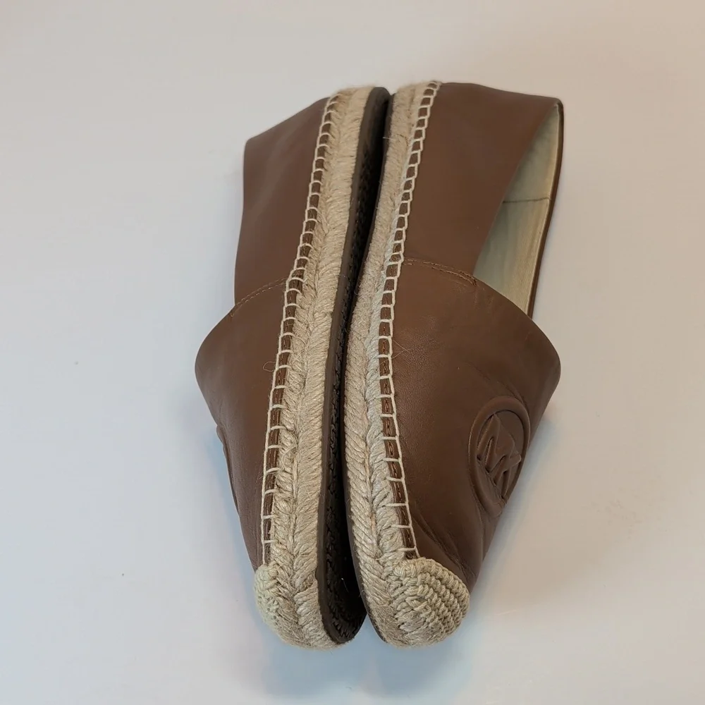 MICHAEL Michael Kors Brown Leather Espadrille Flats Size 6